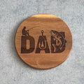 Dad with a man sitting on the d a hook on the a and a fish on the d
