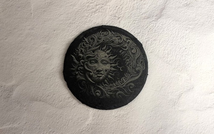Moss Moon Slate Coaster